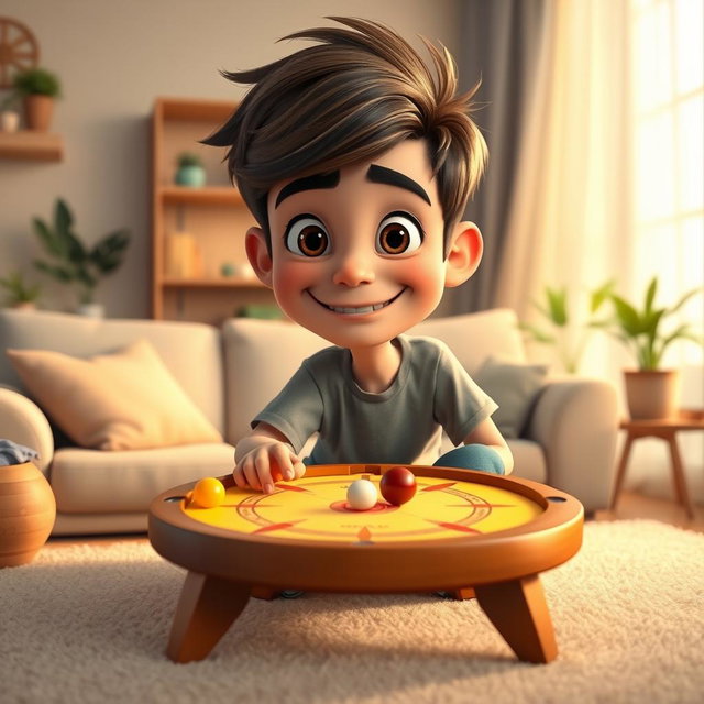 Dynamic Pixar-Style Carrom Action