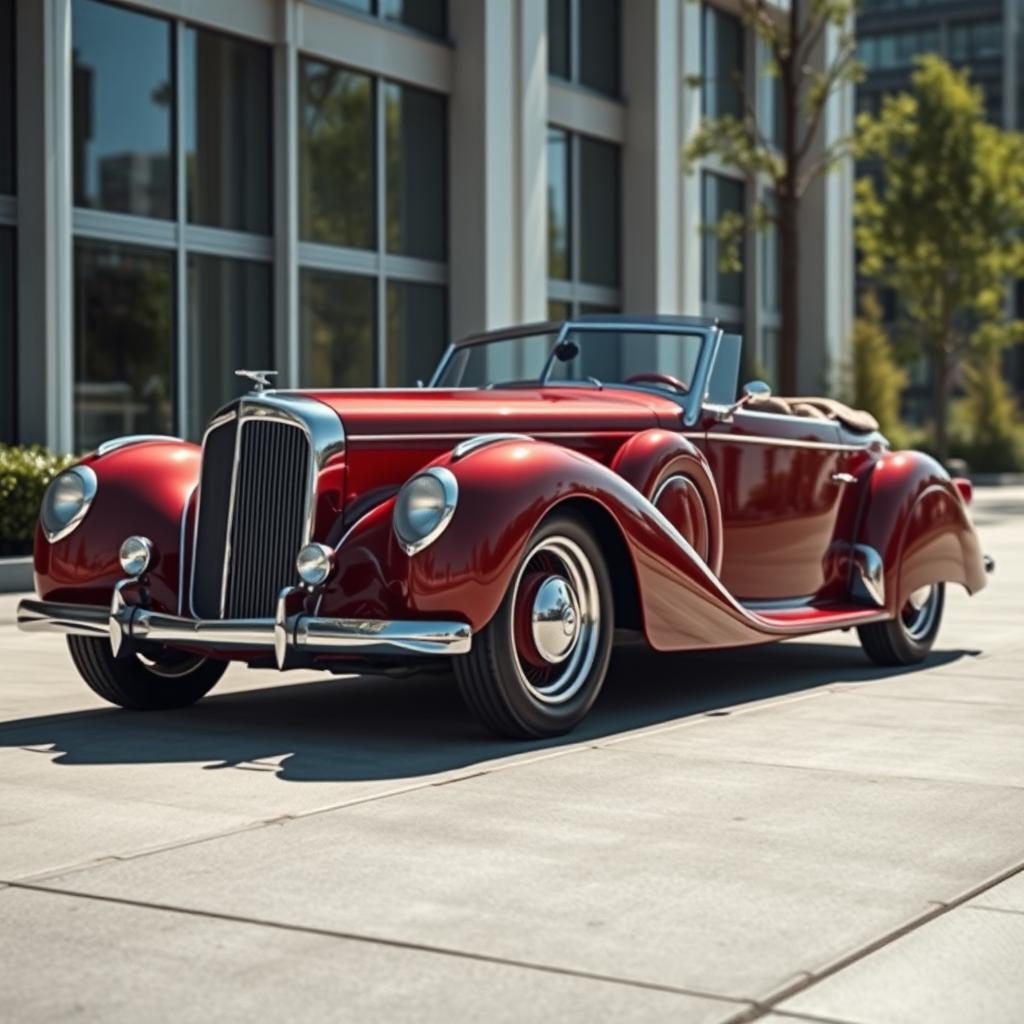 A vintage car designed with modern features