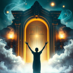 An enchanting scene illustrating the concept of a powerful prayer capable of opening doors in the spiritual realm