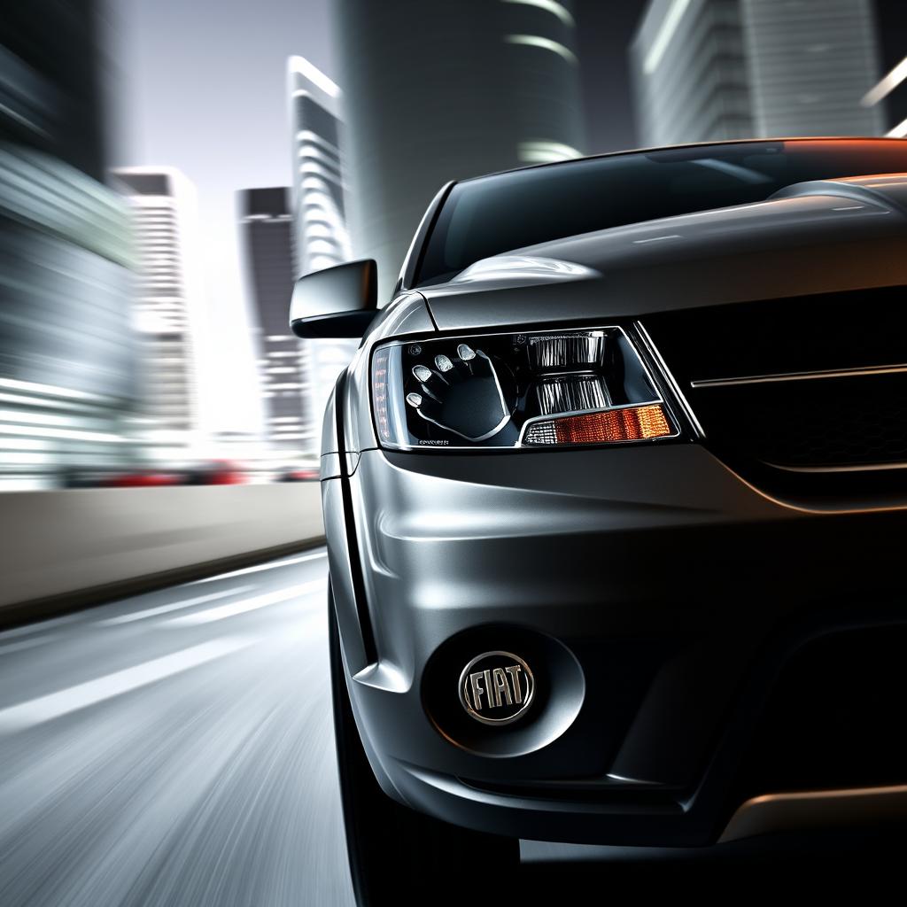 A 2012 Fiat Freemont in a striking urban setting, showcasing the vehicle from a slightly elevated angle