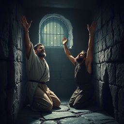 Deep in a dark prison cell at midnight, Paul and Silas are captured in a powerful moment of prayer and worship
