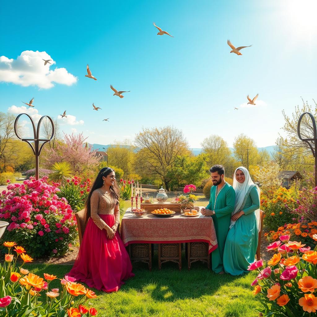 A beautiful spring scene celebrating Nowruz, the Persian New Year