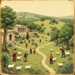 An intricate and nostalgic cover design that embodies the essence of Arcadismo