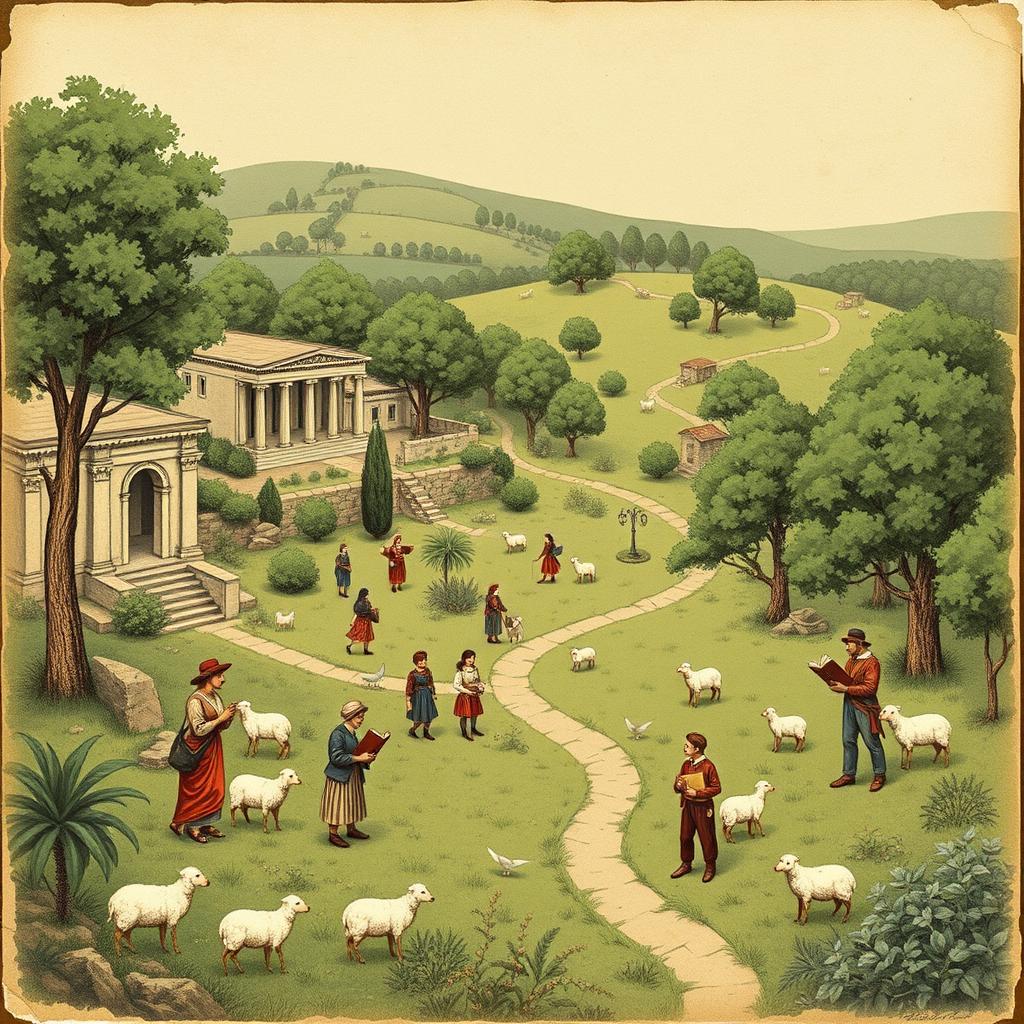 An intricate and nostalgic cover design that embodies the essence of Arcadismo