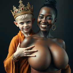 A captivating image featuring a young, malnourished blonde woman, 20 years old, who is notably short with bright blue eyes