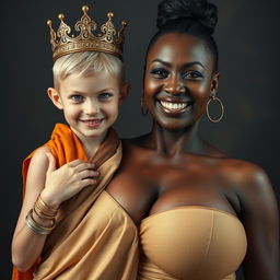 A captivating image featuring a young, malnourished blonde woman, 20 years old, who is notably short with bright blue eyes