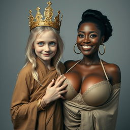 A striking image depicting a young, malnourished blonde woman, 25 years old, with captivating blue eyes