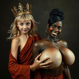 A captivating image of a young, malnourished blonde woman, 25 years old, with striking blue eyes