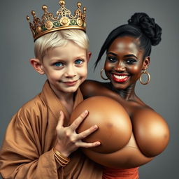 A striking image featuring a young, malnourished blonde woman, 25 years old, with captivating blue eyes