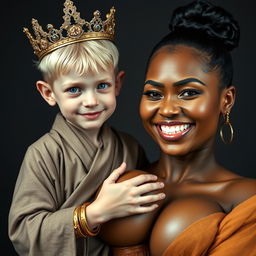 A striking image featuring a young, malnourished blonde woman, 25 years old, with captivating blue eyes