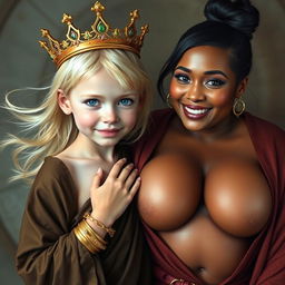 An intriguing image of a young, malnourished blonde woman, 25 years old, with piercing blue eyes