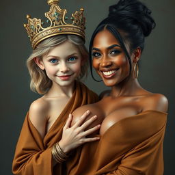 An intriguing image depicting a young, malnourished blonde woman, 25 years old, with captivating blue eyes