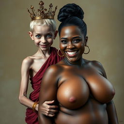 A young, malnourished 25-year-old blonde woman, with striking blue eyes, is depicted wearing a long, closed Buddhist robe