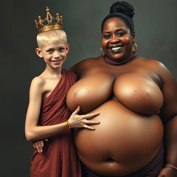 A young, malnourished 25-year-old blonde woman, very short with striking blue eyes, dressed in a long, fully enclosed Buddhist robe