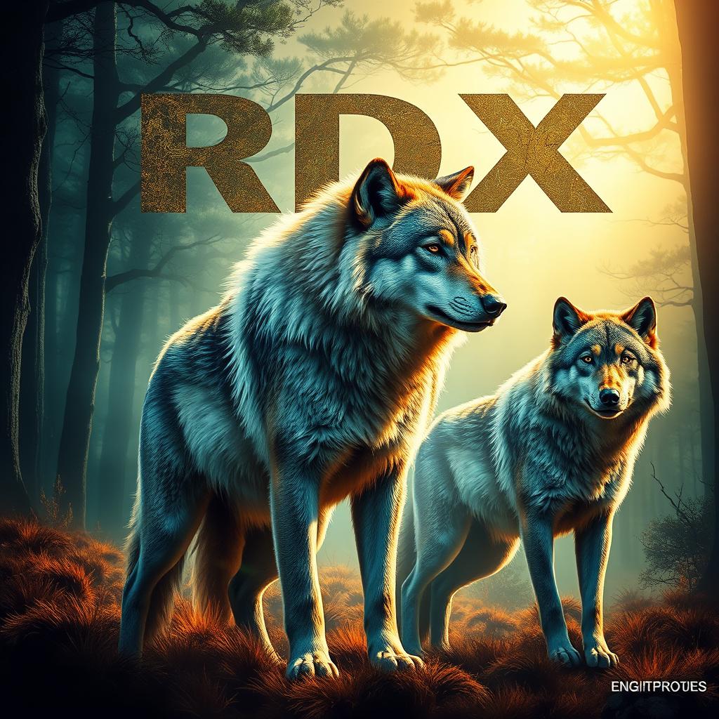 A stunning and powerful image of wolves, displaying their majestic forms in a wild, natural habitat