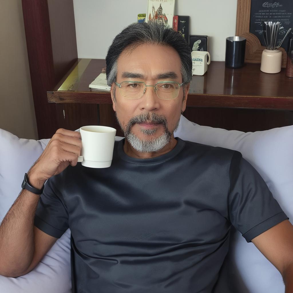 Relaxing Moments: Man Lounging in Hospital Room