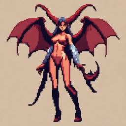 An old school Runescape style graphic of a succubus, featuring pixel art design reminiscent of the game's classic style