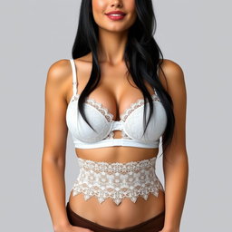 A realistic image of a woman’s body from head to toe