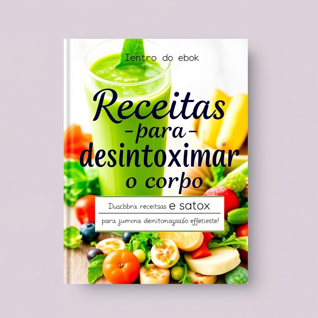 A visually appealing ebook cover design for 'Receitas para desintoxicar o corpo'