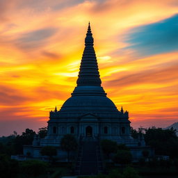 A breathtaking view of the sky shimmering near the Ruwanweli Maha Seya