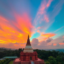A breathtaking view of the sky shimmering near the Ruwanweli Maha Seya