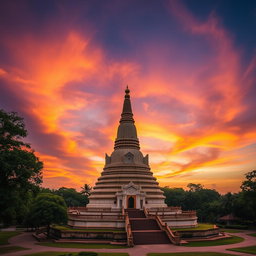 A breathtaking view of the sky shimmering near the Ruwanweli Maha Seya