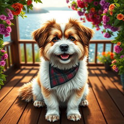 An incredibly cool, cute, and attractive dog, featuring a fluffy, well-groomed coat in shades of brown and white