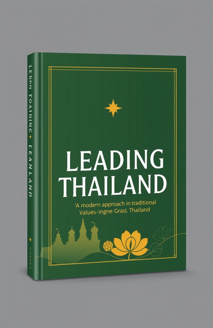 A sleek and modern book cover design for a Thai political leadership manual