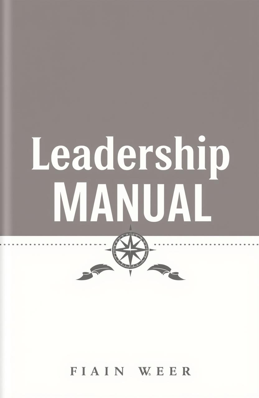 A sleek leadership manual cover that combines traditional and modern design elements