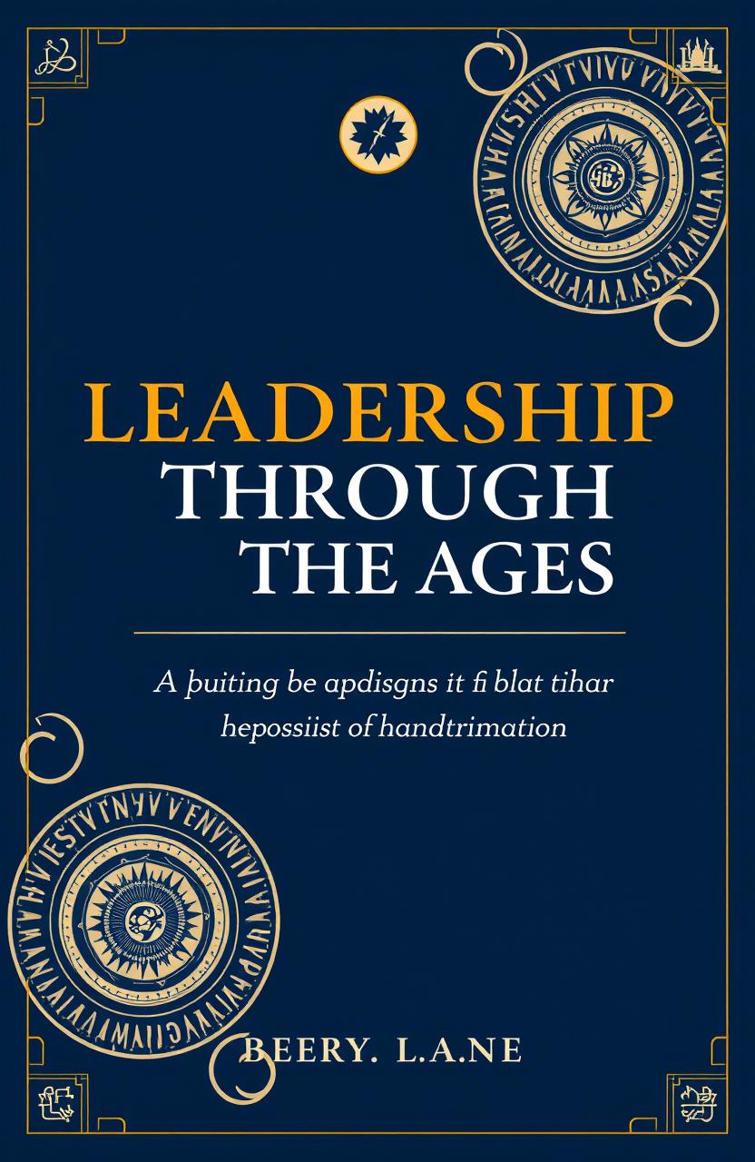 A visually striking cover for a leadership manual that elegantly blends traditional and modern design elements