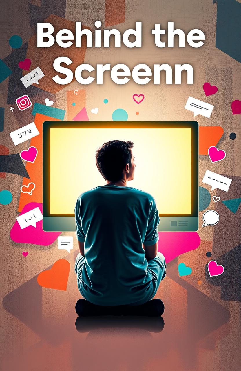 A visually captivating representation of the theme 'Behind the Screen: Finding Oneself in the Digital Age'