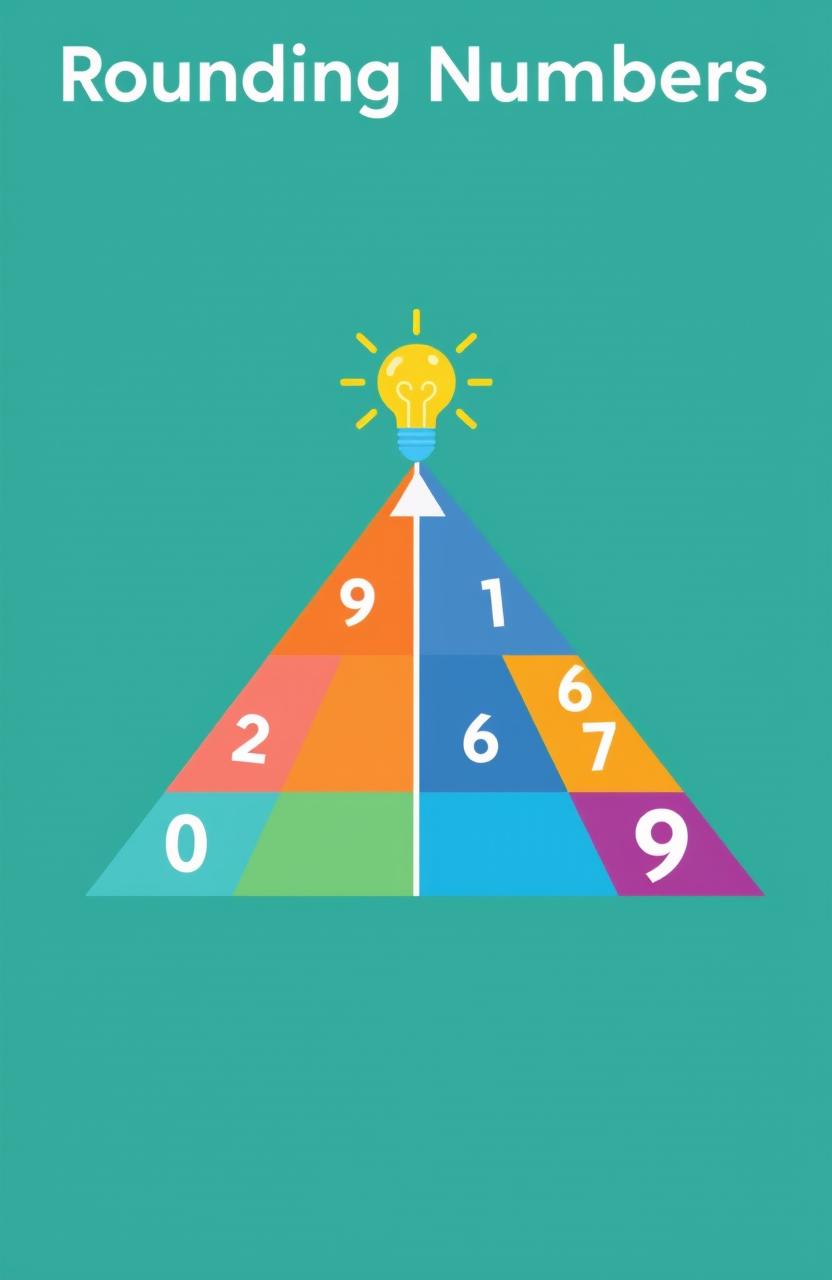 An educational cover design illustrating the concept of rounding numbers