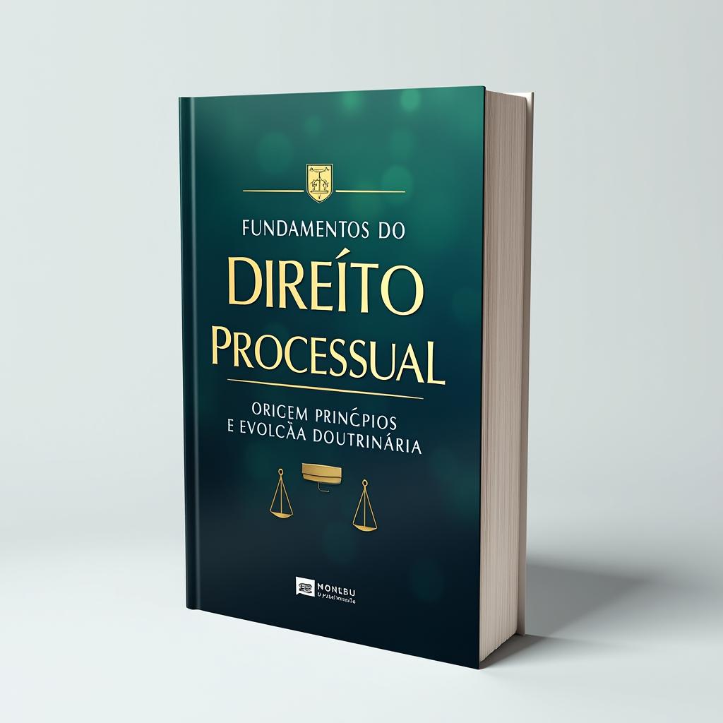 A 3D hardcover book titled 'Fundamentos do Direito Processual de Trânsito: Origem, Princípios e Evolução Doutrinária' prominently displayed