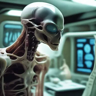 In the science fiction novel, the scientist used advanced technology to anatomize alien life forms.