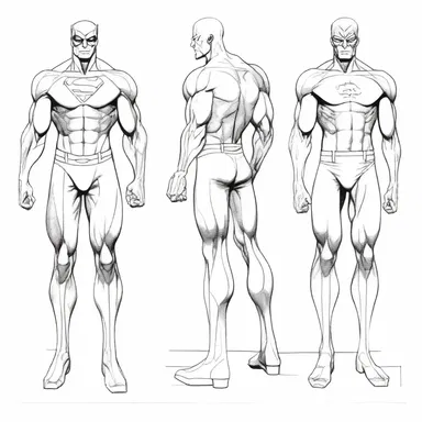 The comic book artist took great care to anatomize the superhero's costume, ensuring every detail was perfect.