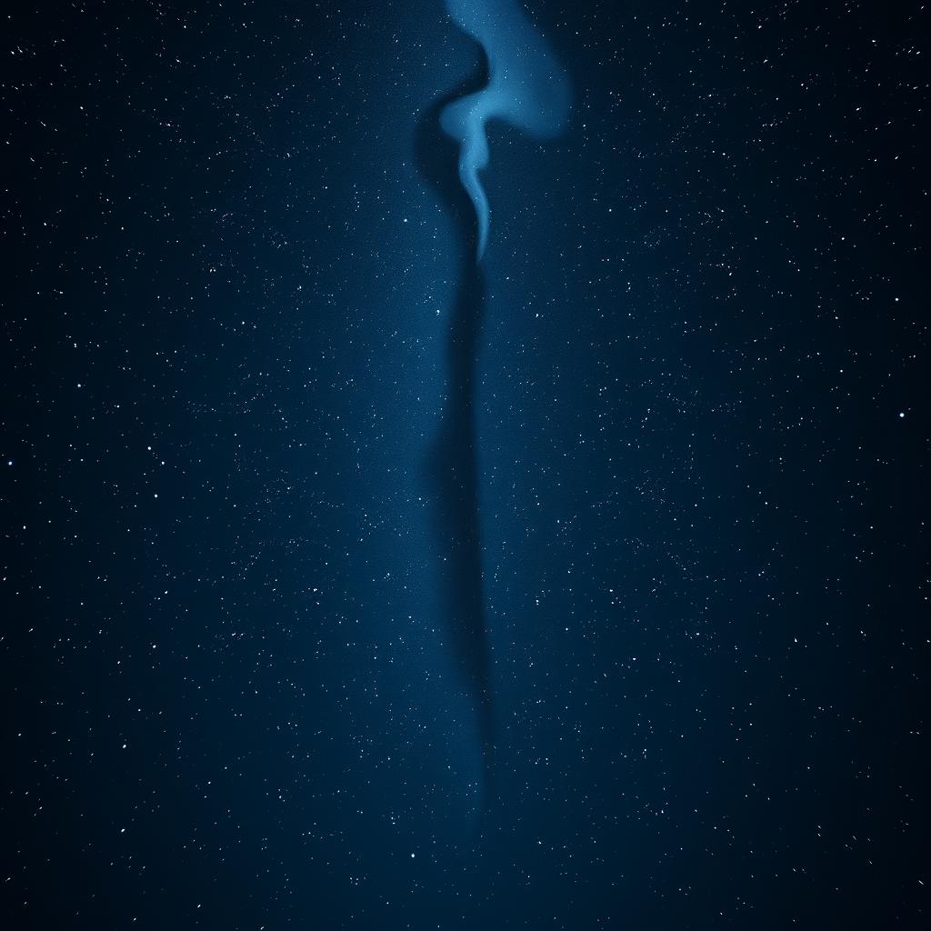 A mesmerizing night sky filled with countless twinkling stars, the vast expanse of deep blue and black sky is beautifully contrasted by an ethereal split through the center