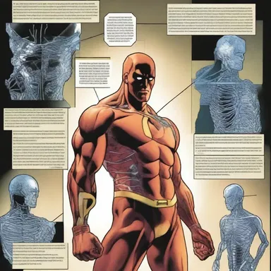 In the comic book, the superhero uses his x-ray vision to anatomize the villain's intentions.