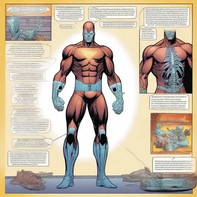 In the comic book, the superhero uses his x-ray vision to anatomize the villain's intentions.