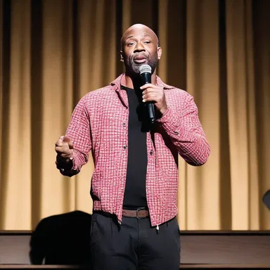 The stand-up comedian humorously anatomized common social situations during his comedy routine.