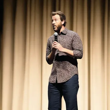 The stand-up comedian humorously anatomized common social situations during his comedy routine.