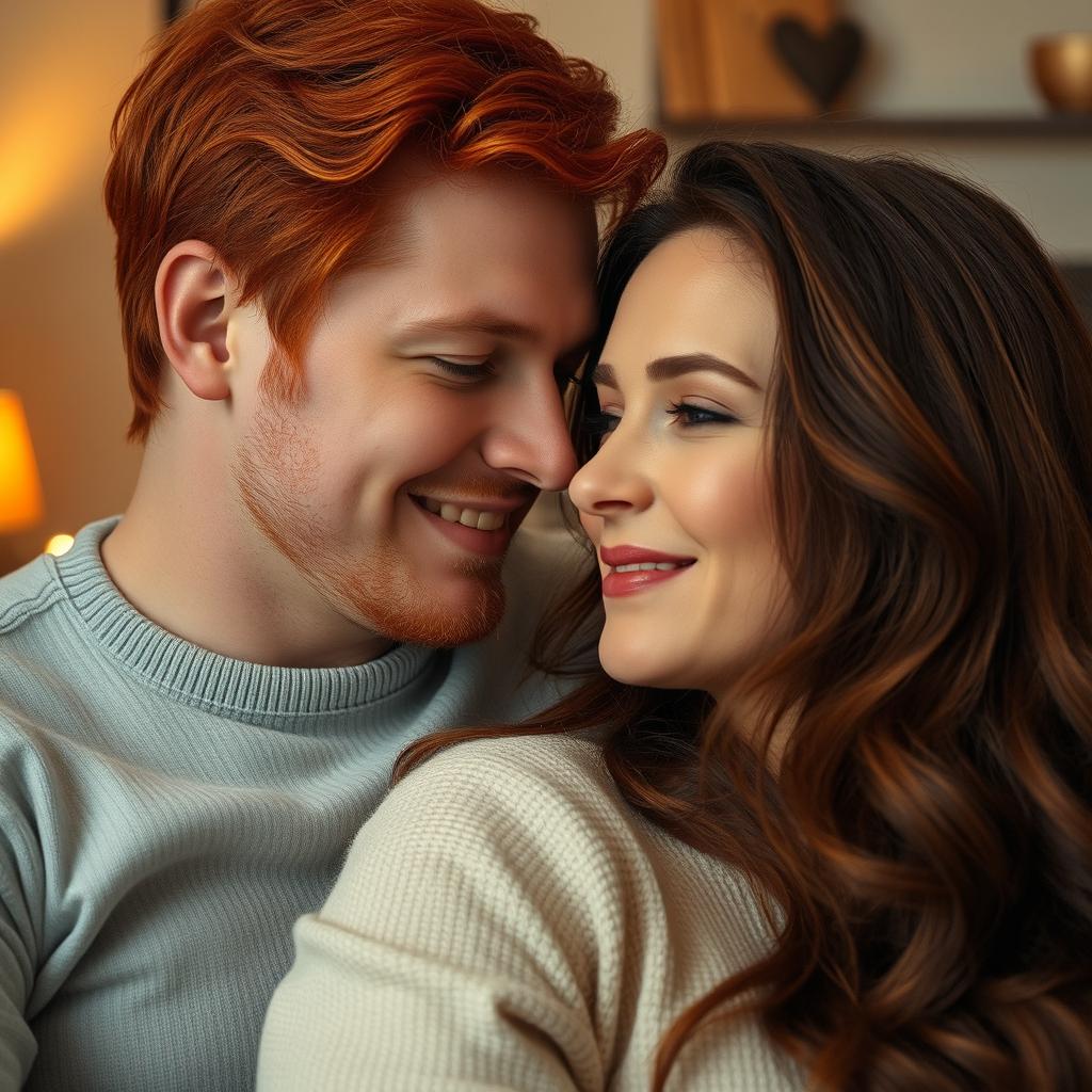A tender moment of intimacy between a couple