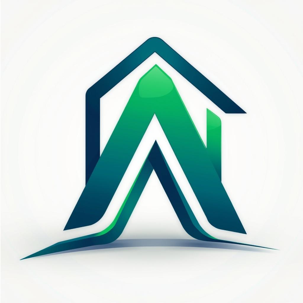 A modern and sleek icon for property management software shaped like the letter 'A'