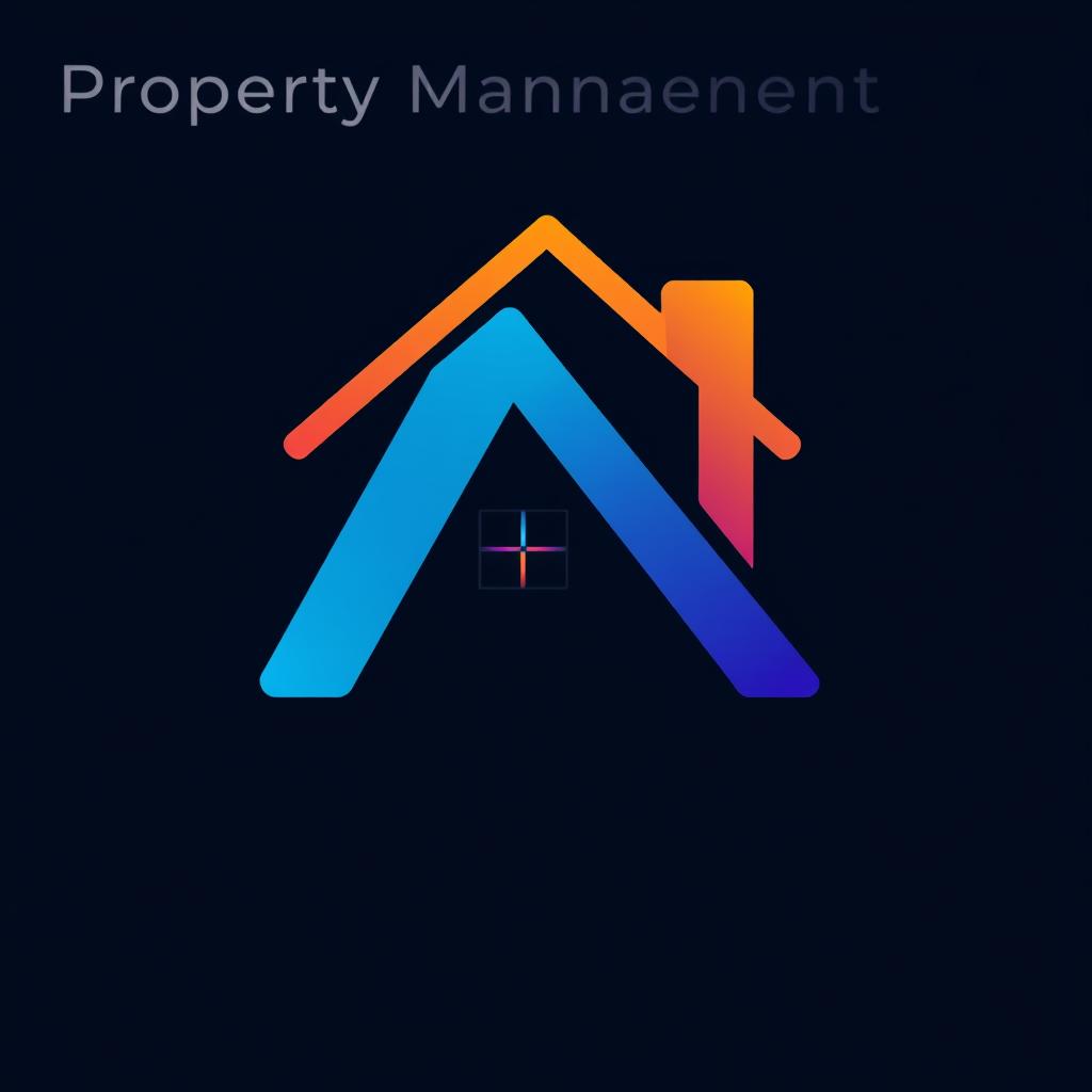 A sleek and modern icon representing property management software, shaped like the letter 'A'