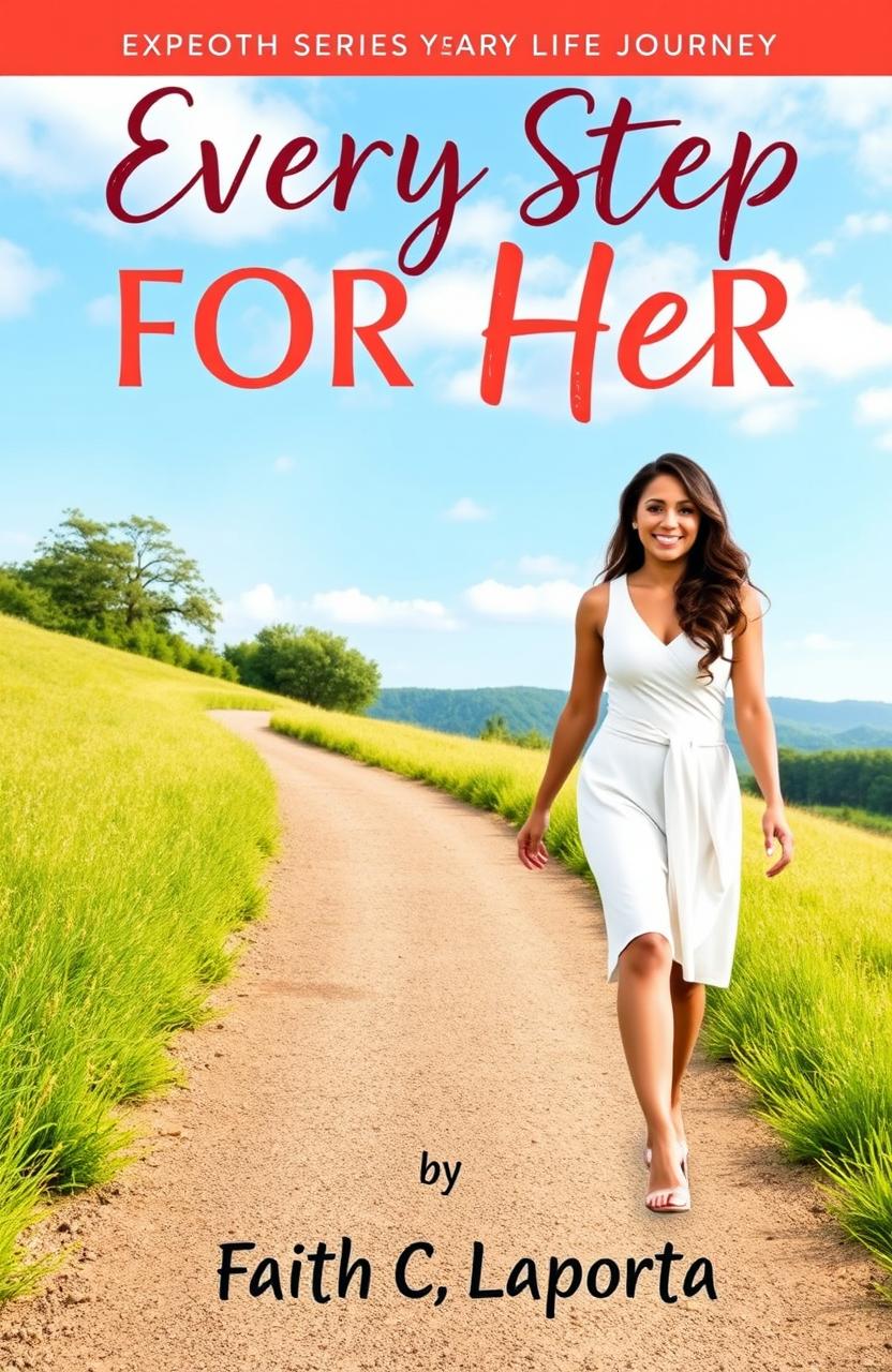 A captivating book cover for a biography titled "Every Step for Her" by Faith C