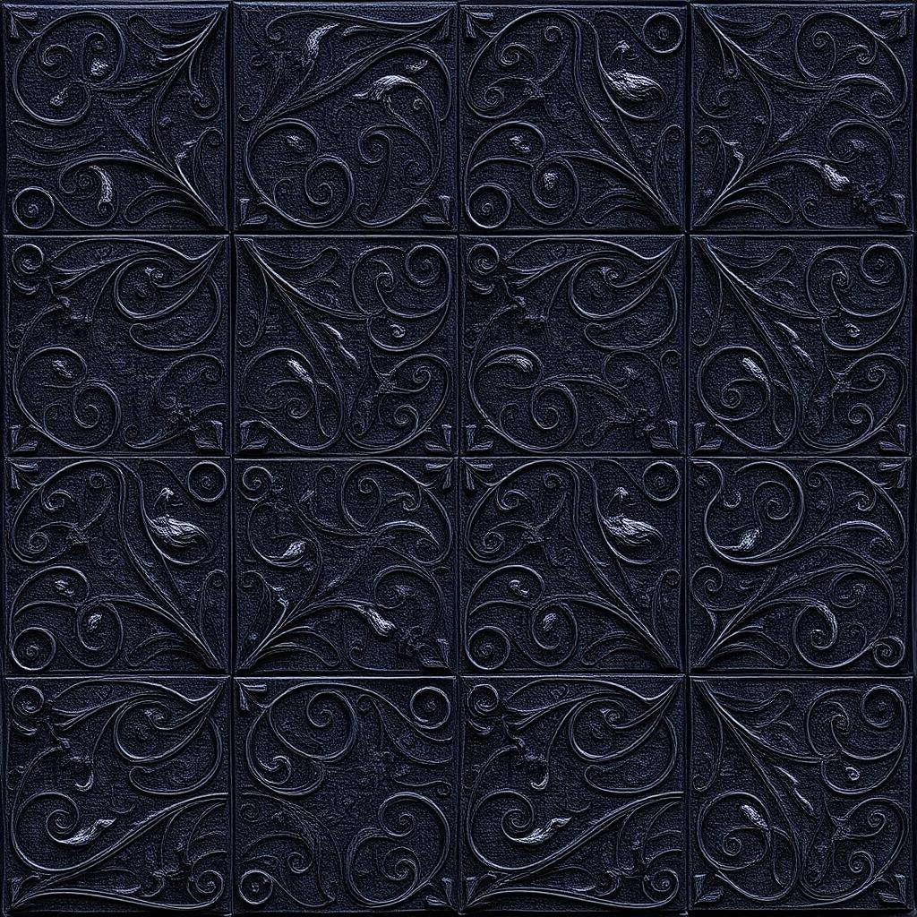 A dark fantasy tiling background featuring intricate patterns inspired by gothic architecture
