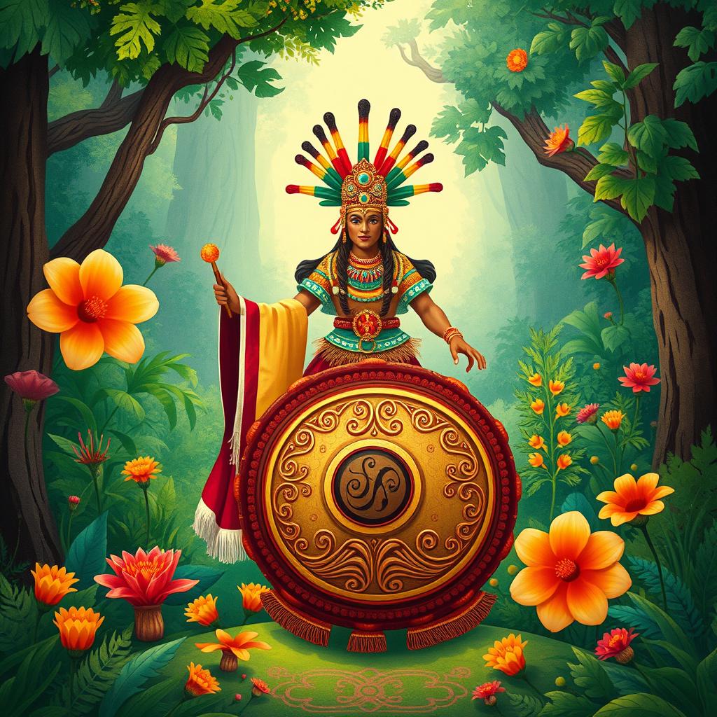 An illustration of Yuruparí, the supernatural being associated with knowledge, music, and rituals