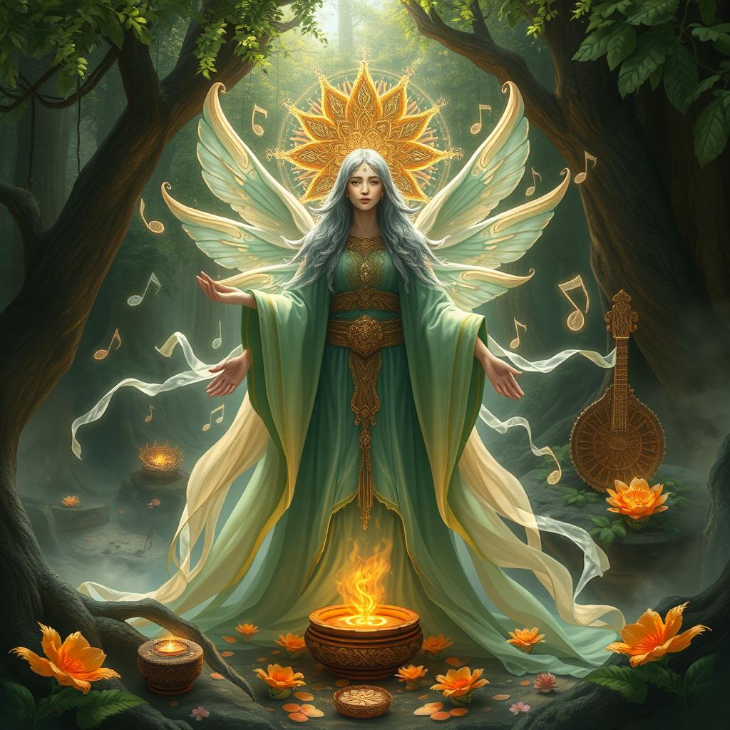An artistic representation of Yuruparí, the supernatural being known for bringing knowledge and teachings about music, singing, and rituals