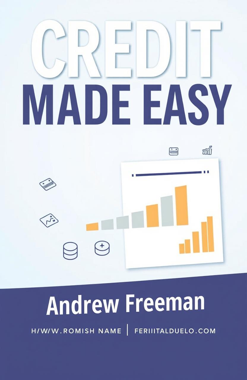 A visually appealing book cover design for 'Credit Made Easy: For Beginners' by Andrew Freeman