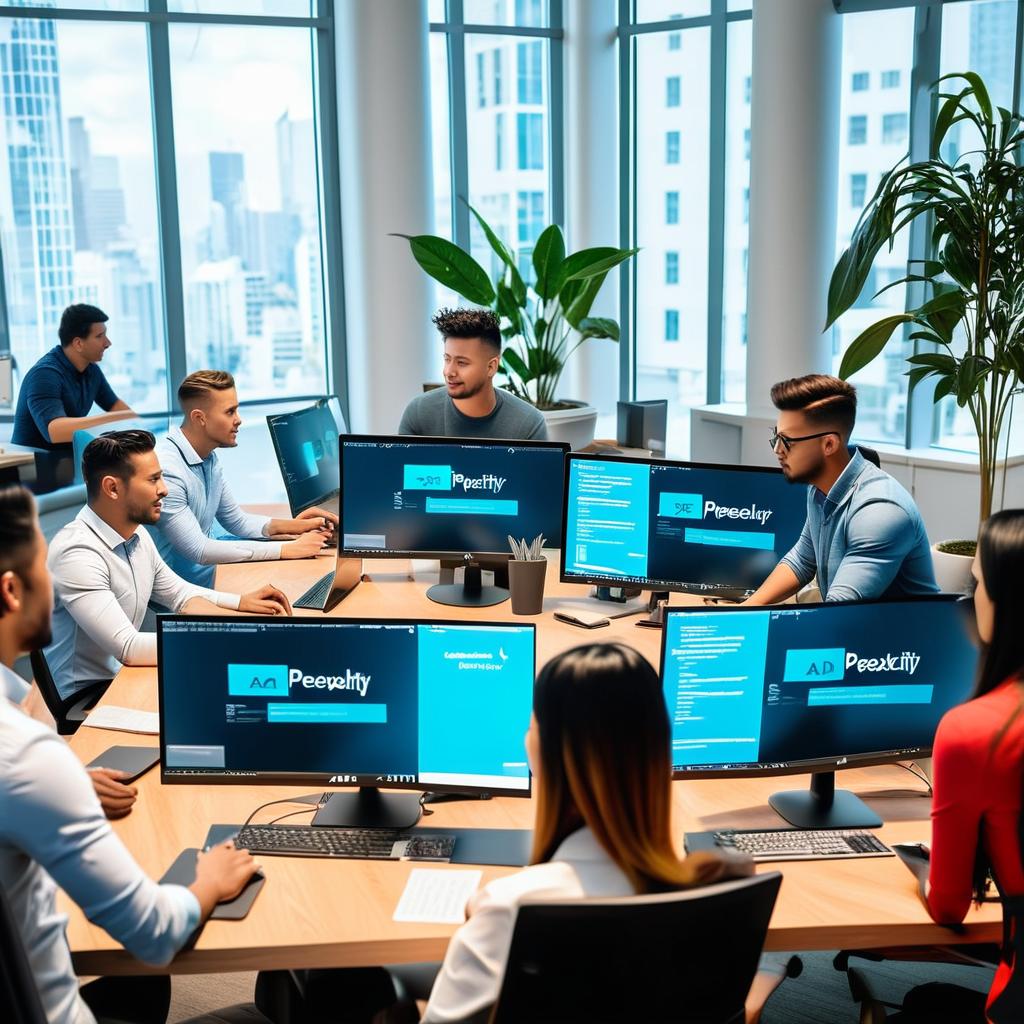 add perplexity.ai logo on all the monitor screens