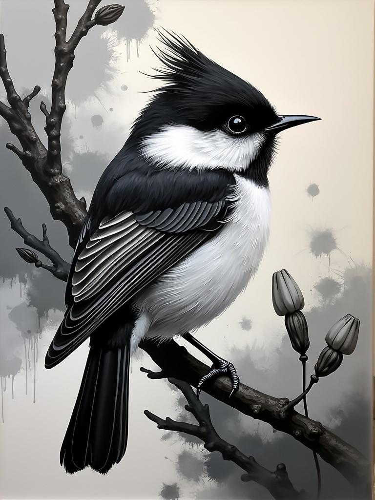A stunning close-up of a beautiful and elegant fantail bird, rendered in HD quality